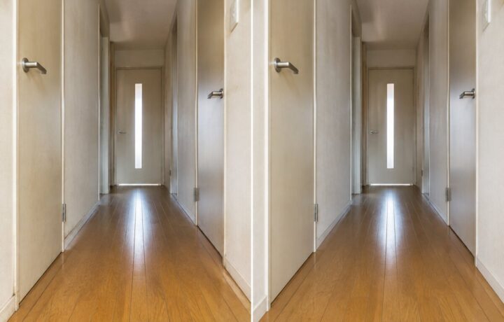 大阪府内のドアノブと建具清掃前と清掃後のBefore After比較写真