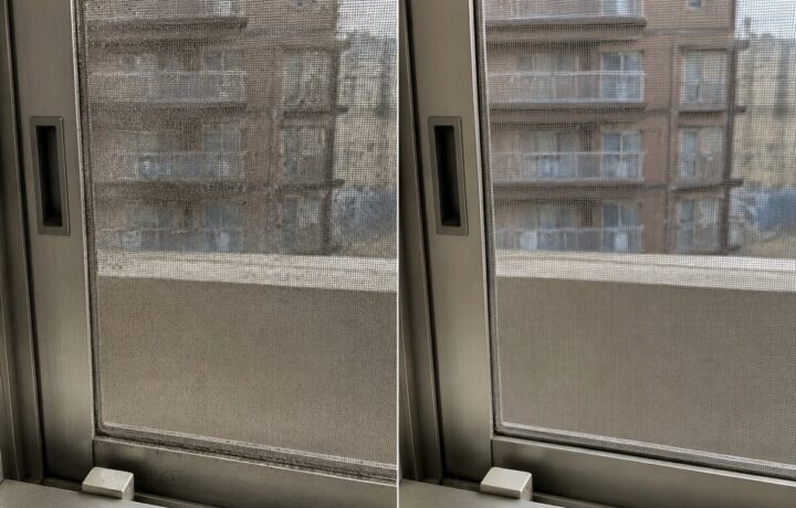 大阪府内の網戸清掃前と清掃後のBefore After比較写真